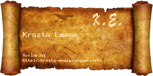 Krszta Emese névjegykártya